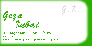 geza kubai business card